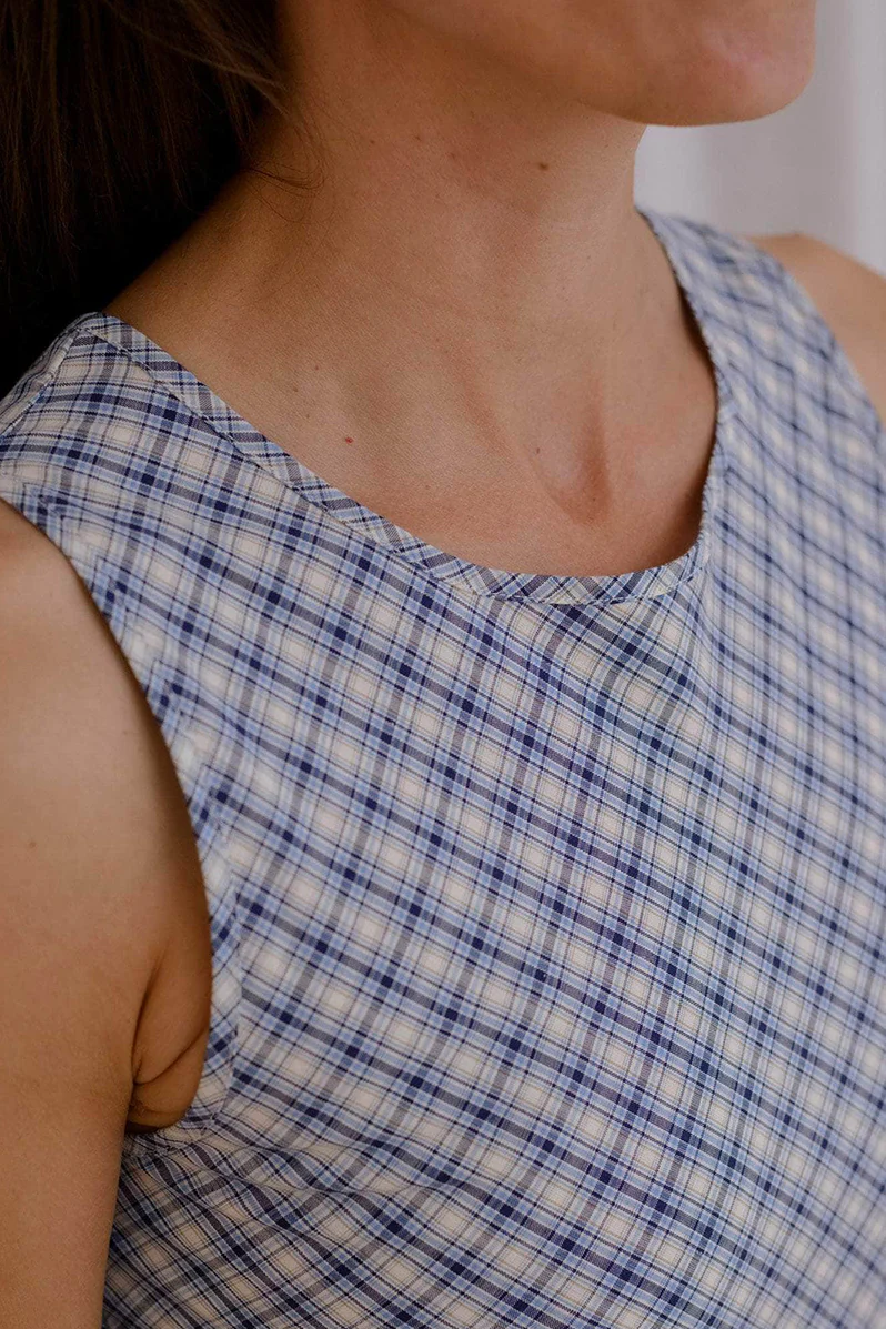 Larva Dress - Blue Check - Image 4