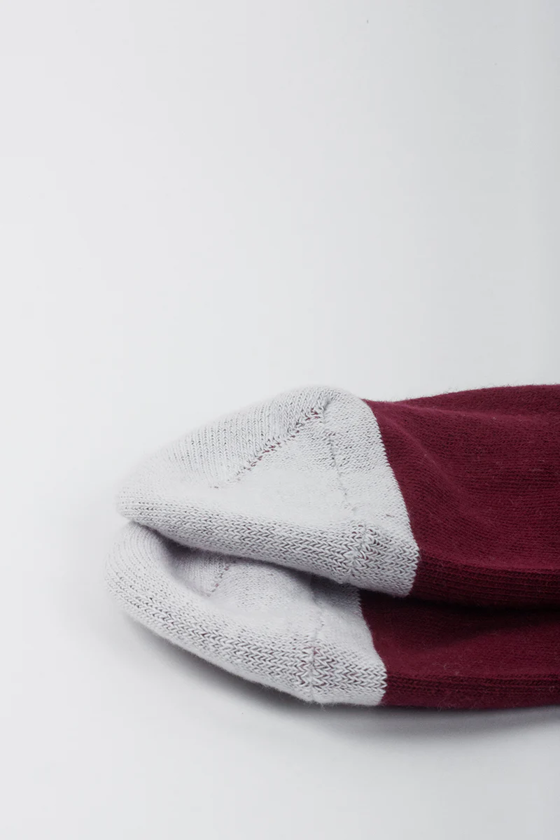 Cotton Athletic Crew - Maroon Stripe - Image 5